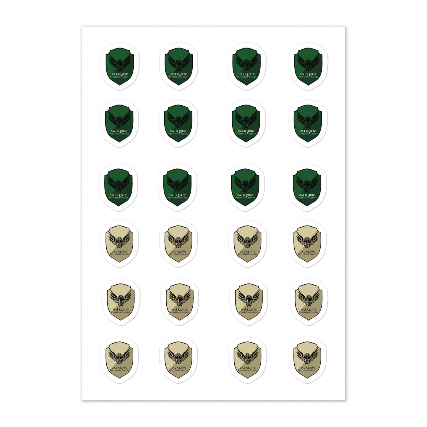 24x Sticker sheet - Tan and Green Logo